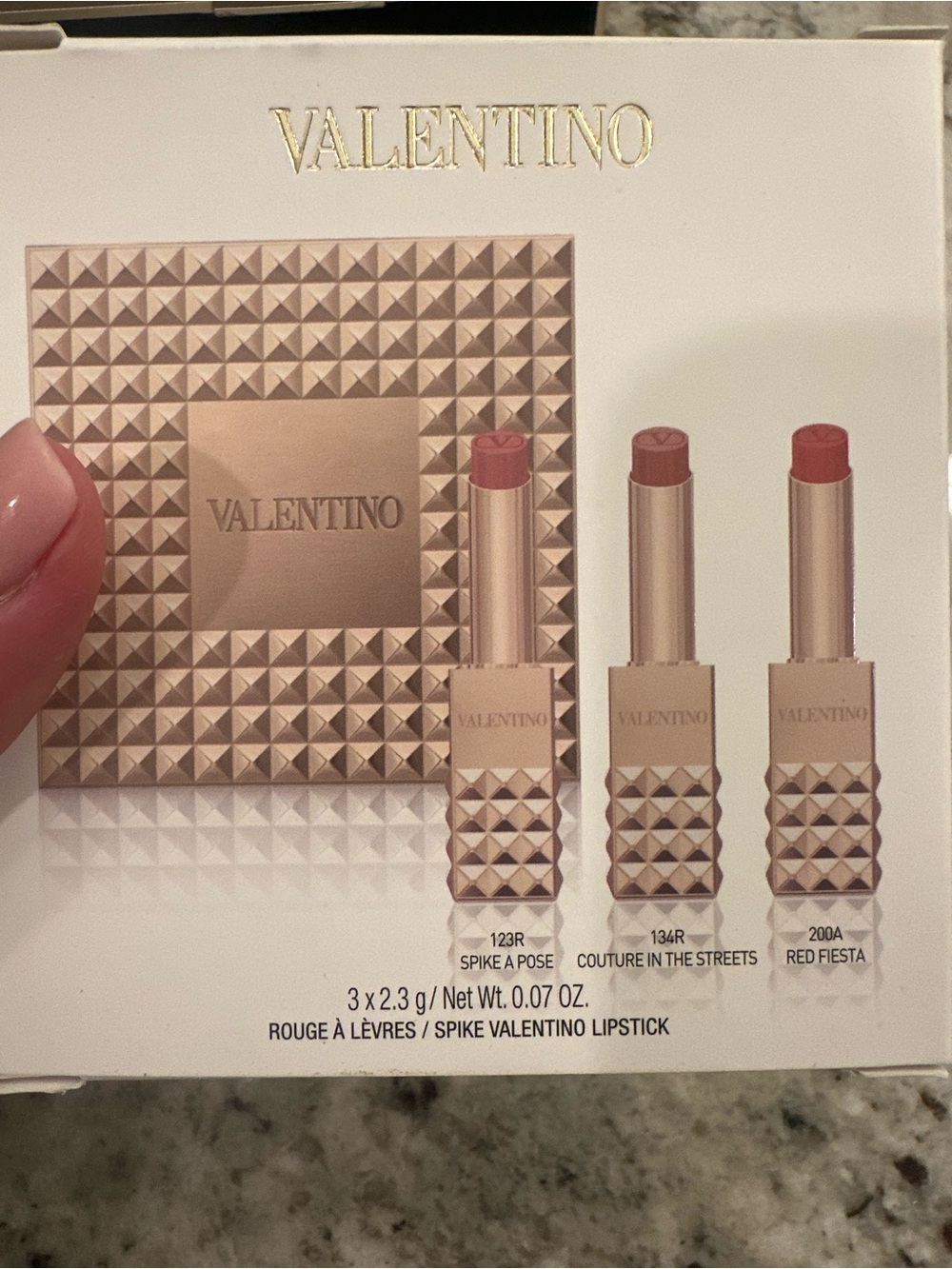 Valentino Lipstick Trio in Neutral Pink and Rose Shades